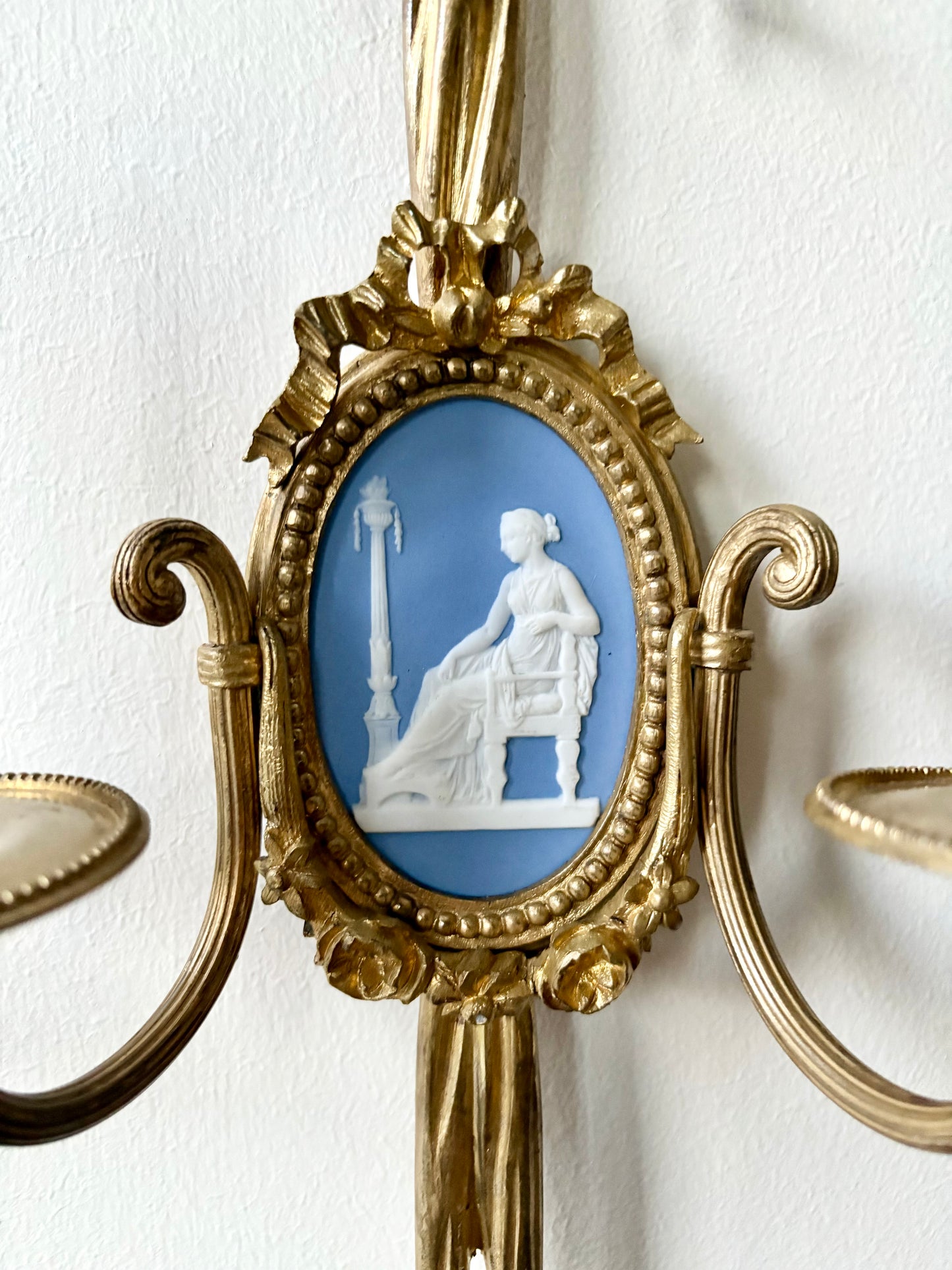 Pair of 19th c. Wedgwood Sconces
