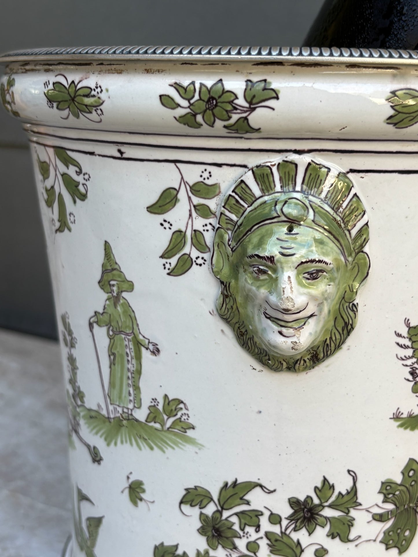 19th c. Moustiers Wine & Champagne Bucket