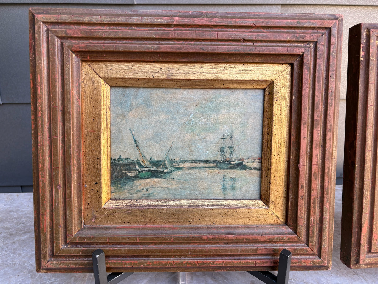 Pair of 20th c. Framed Ship Paintings