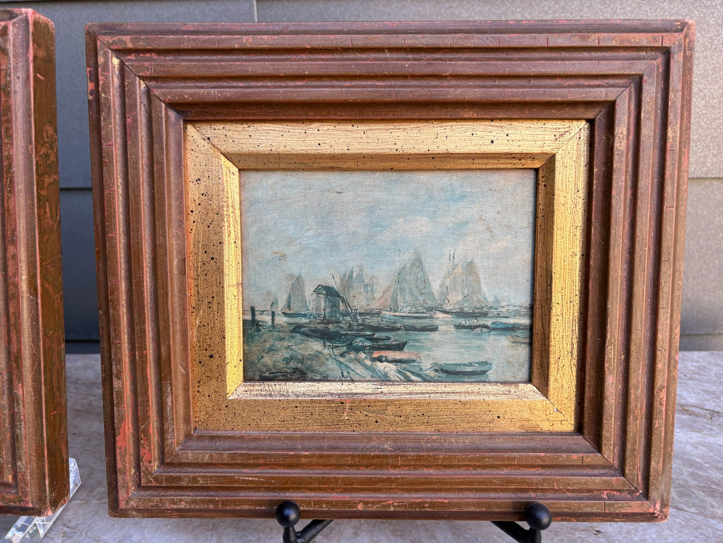 Pair of 20th c. Framed Ship Paintings