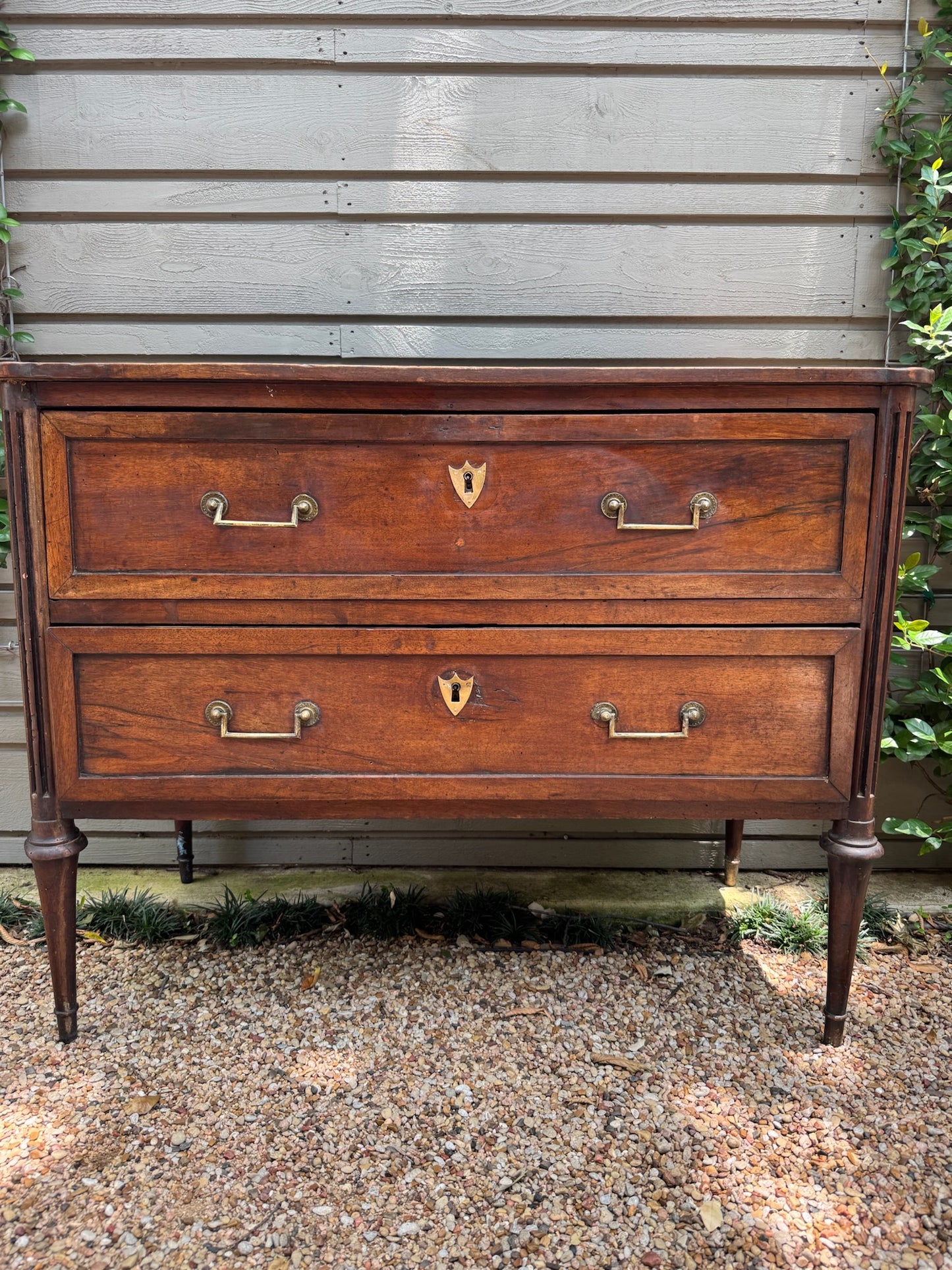 18th c. Walnut Two-Drawer Louis XVI Commode