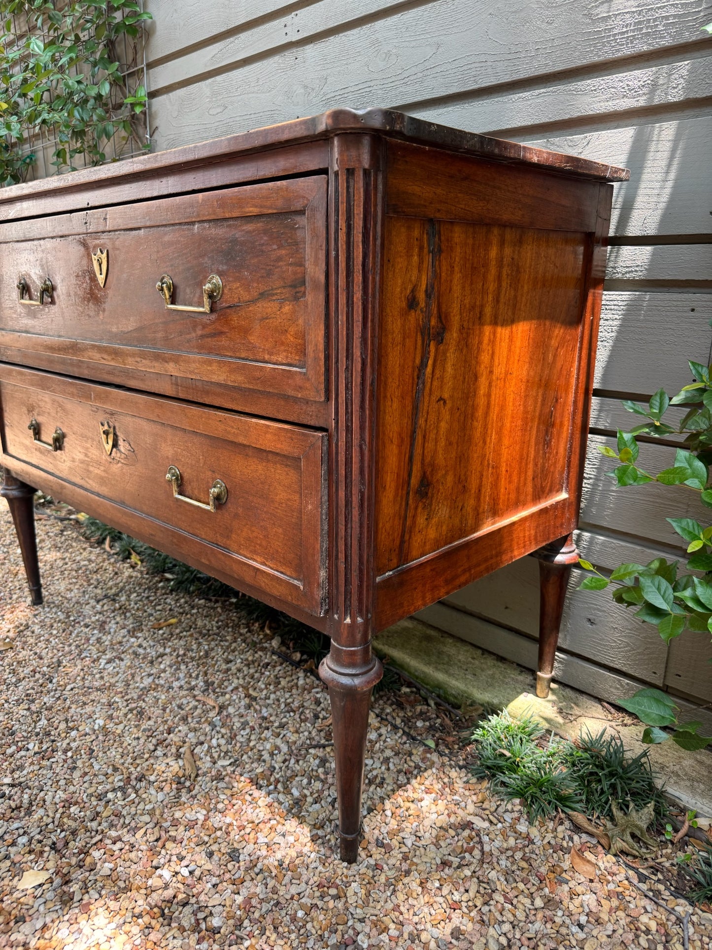 18th c. Walnut Two-Drawer Louis XVI Commode