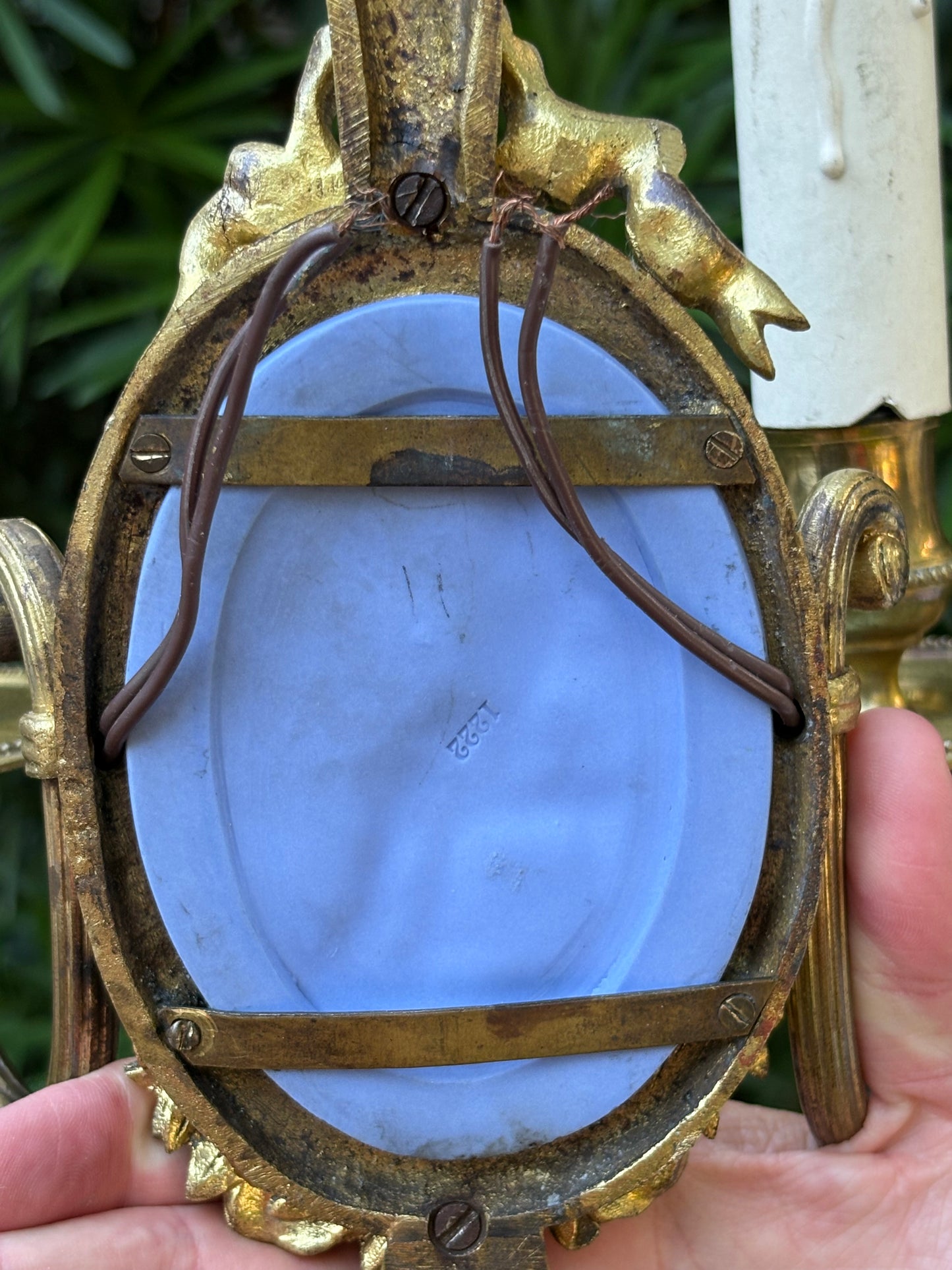 Pair of 19th c. Jasperware Wedgwood Sconces