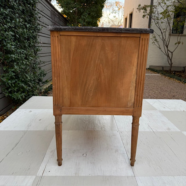 Two-Drawer, 19th c. Louis XVI Commode with Gray Marble Top