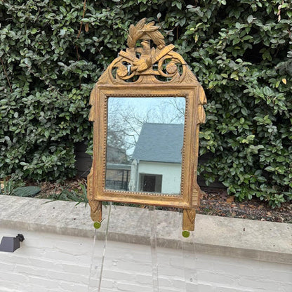 18th c. Hand-Carved Gilt Bridal Mirror (Dove Motif)