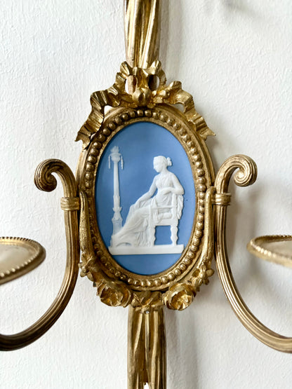 Pair of 19th c. Wedgwood Sconces