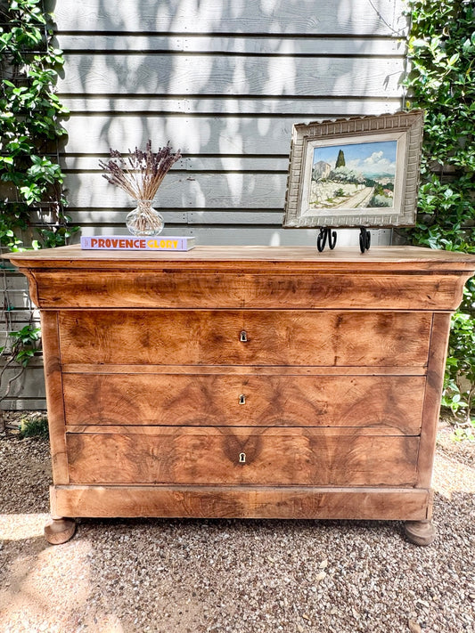 19th c. Bleached Walnut Louis Philippe Commode