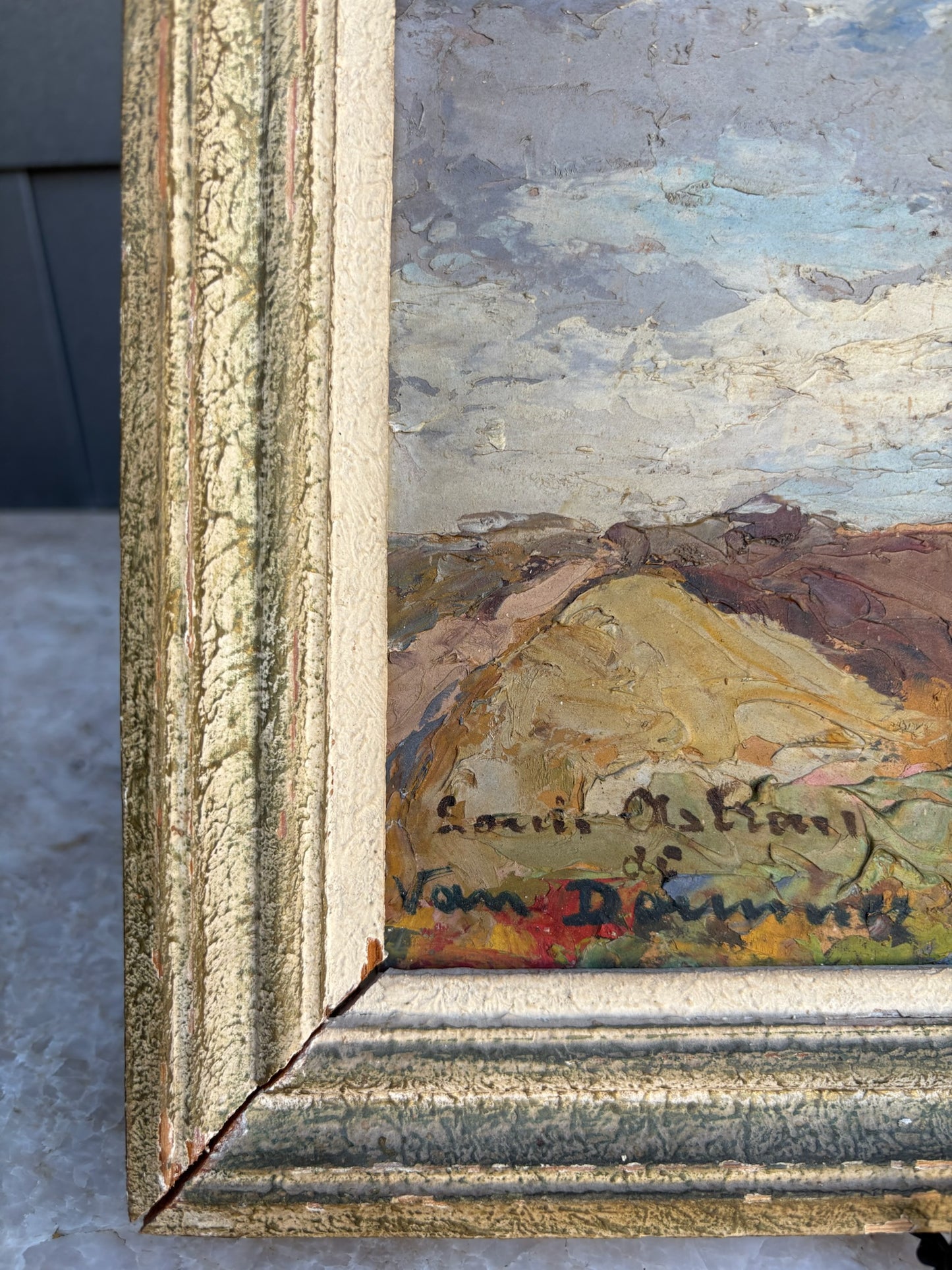 20th c. Windmill Landscape Painting