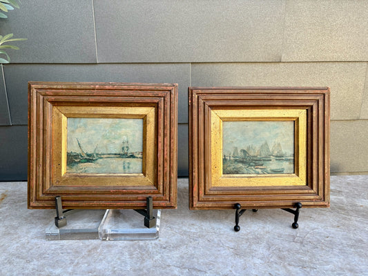 Pair of 20th c. Framed Ship Paintings