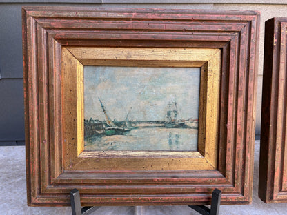 Pair of 20th c. Framed Ship Paintings