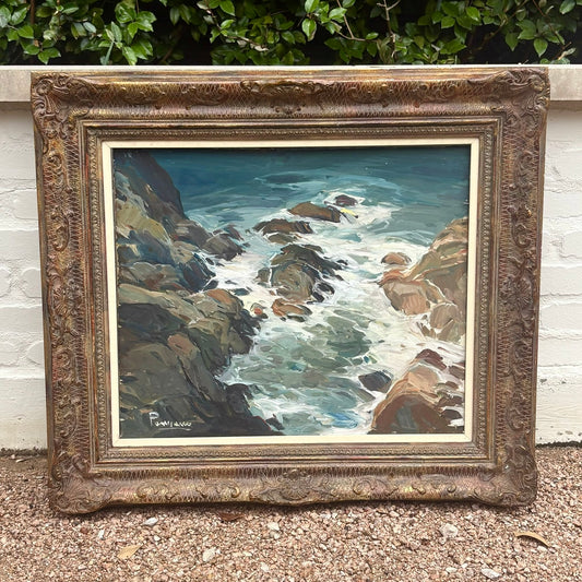 20th c. Oil Painting of Basque Coast