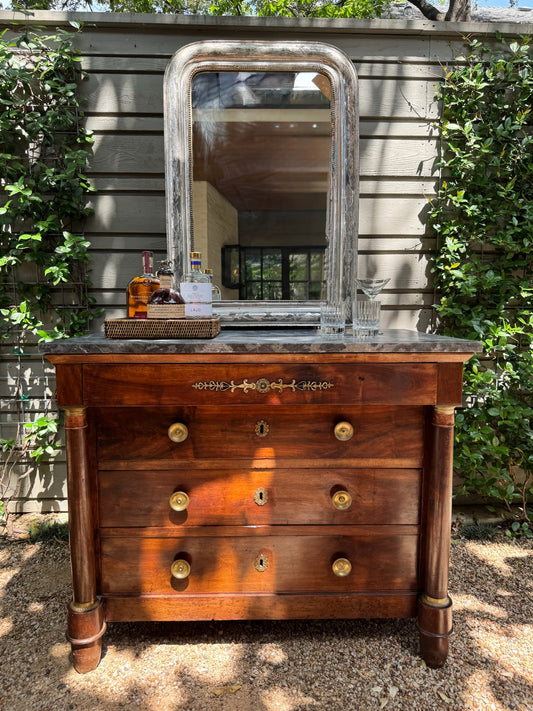 19th c. French Empire Chest with Marble Top