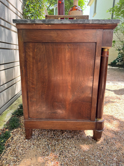 19th c. French Empire Chest with Marble Top
