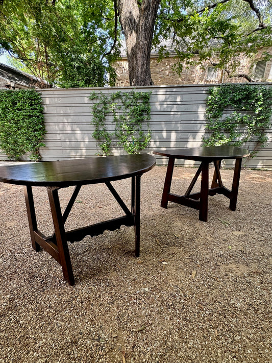 Pair of 18th c. Walnut Italian Demi-Lunes