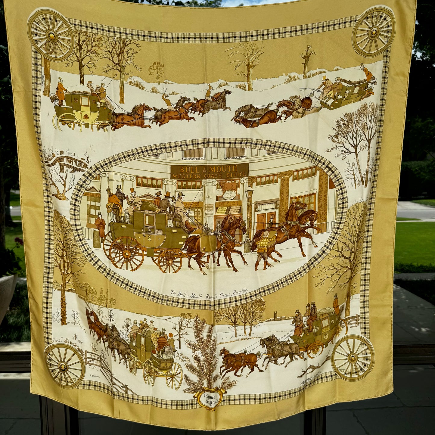 Vintage Hermes "Bull & Mouth" Silk Scarf
