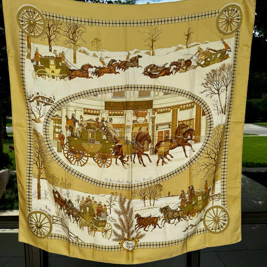Vintage Hermes "Bull & Mouth" Silk Scarf
