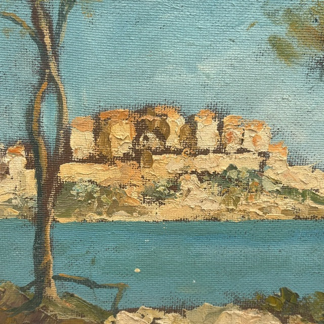 20th c. Oil Painting of Cannes, France