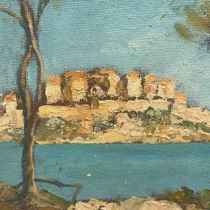 20th c. Oil Painting of Cannes, France
