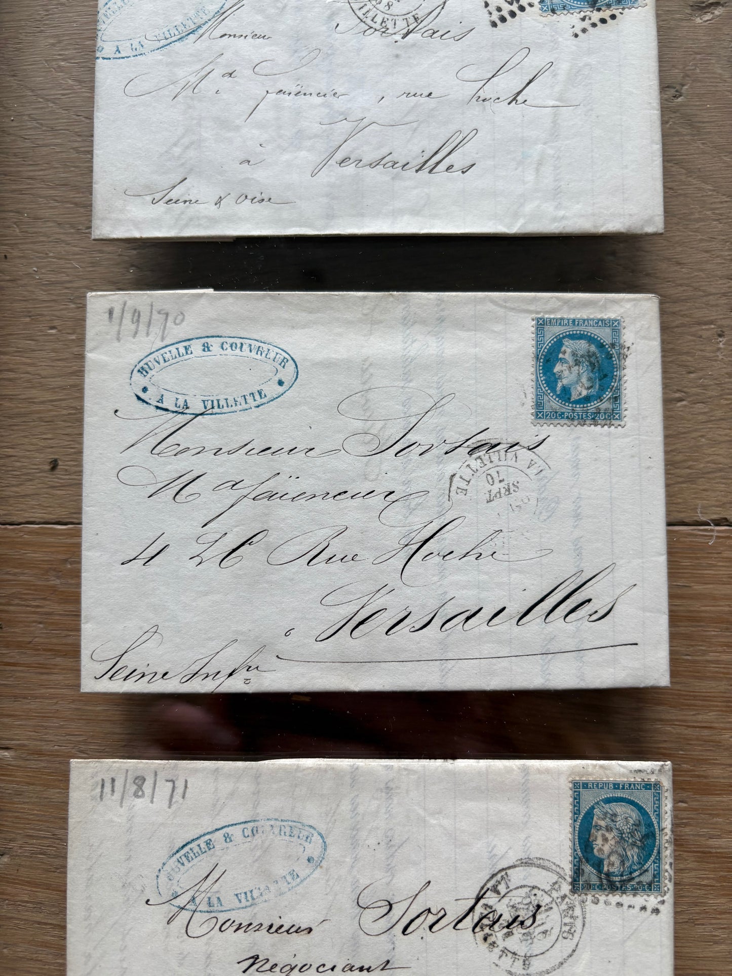 19th c. Letters to Versailles