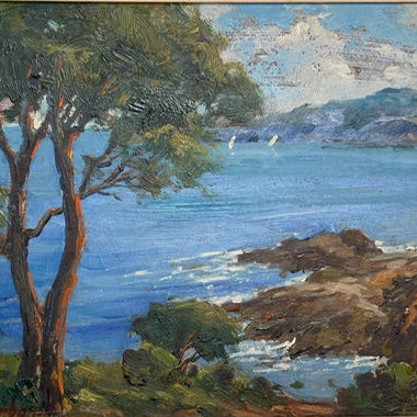 20th c. Oil Painting of Ramatuelle, France