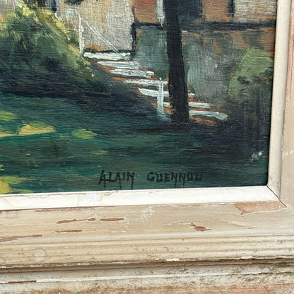 20th c. Oil Painting of Normandy Village