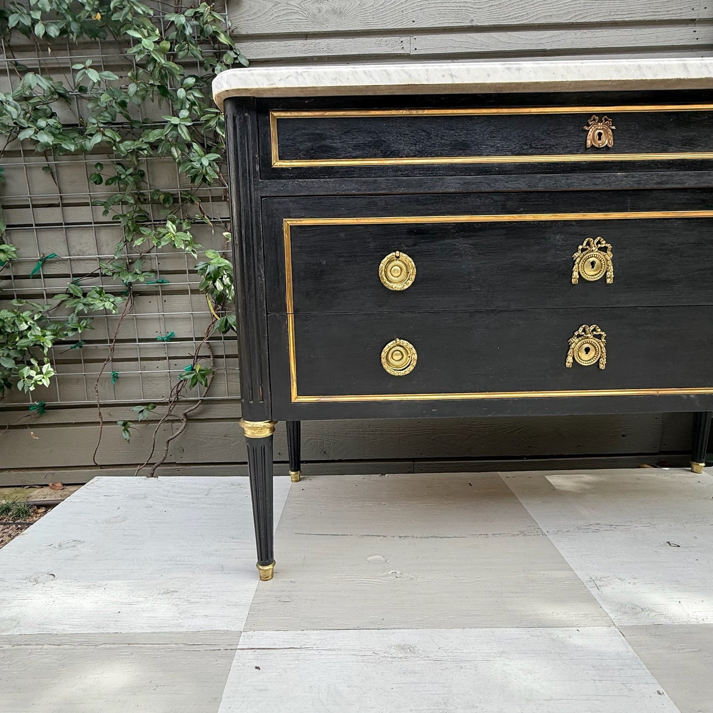 Black Louis XVI-Style Commode