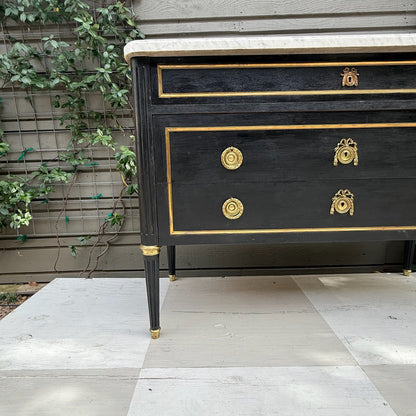 Black Louis XVI-Style Commode