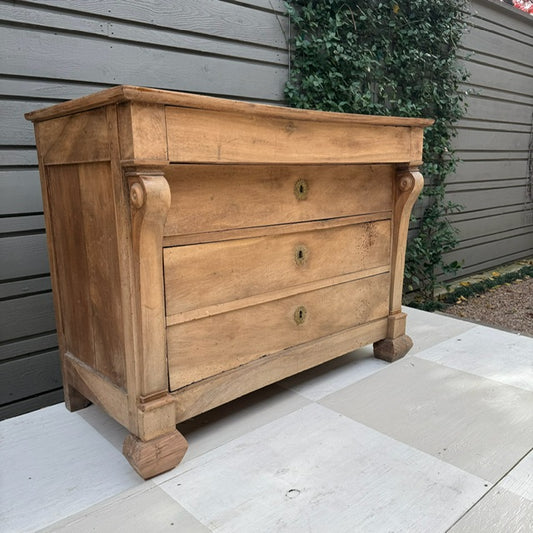 19th c. Bleached Walnut Empire Commode (Restoration Period)