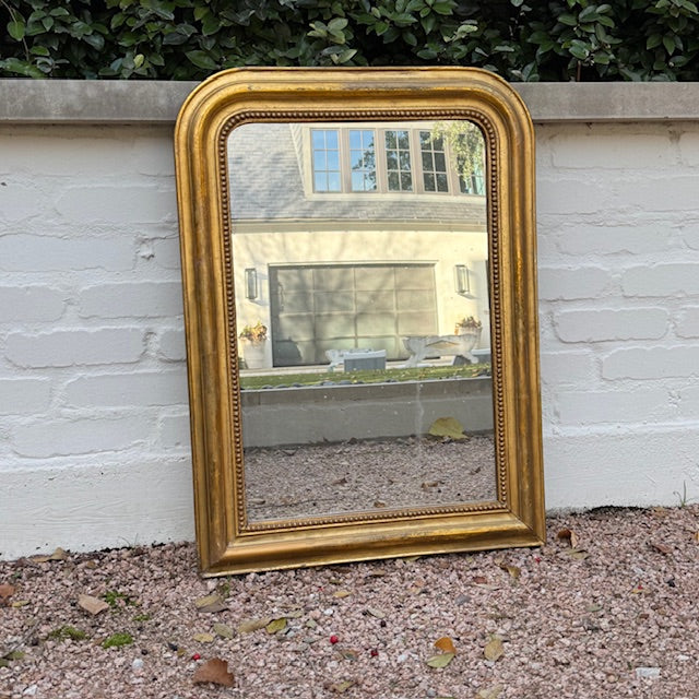 Petit 19th c. Louis Philippe Mirror, Gold
