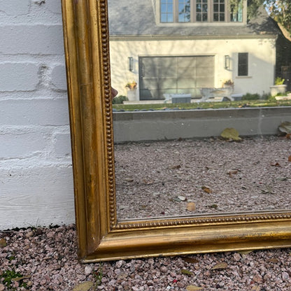 Petit 19th c. Louis Philippe Mirror, Gold