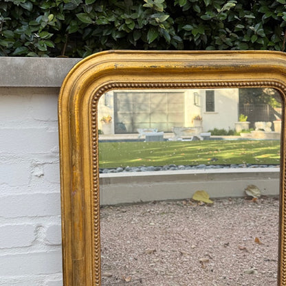 Petit 19th c. Louis Philippe Mirror, Gold