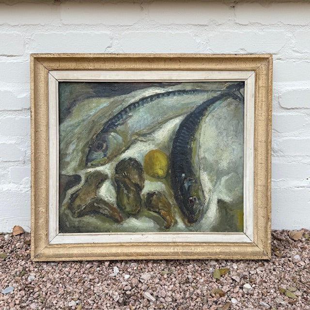 Framed Oil on Board, Provencal Sardines
