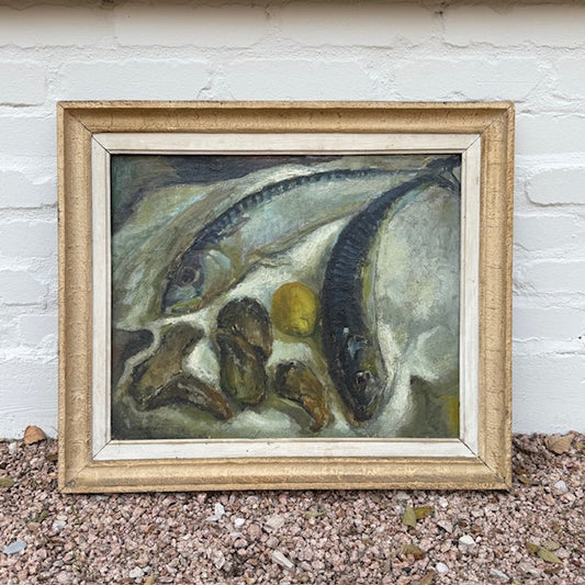 Framed Oil on Board, Provencal Sardines