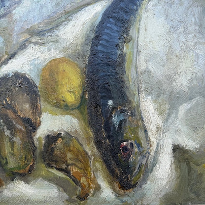 Framed Oil on Board, Provencal Sardines