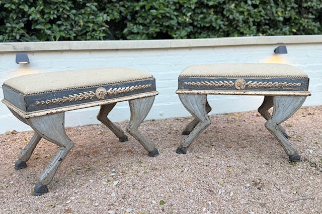 Pair of 19th c. Italian Hooved Footstools