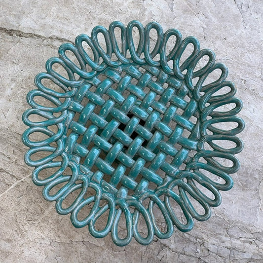 20th c. Vallauris Woven Plate