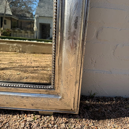 19th c. Large Louis Philippe Mirror, Silver