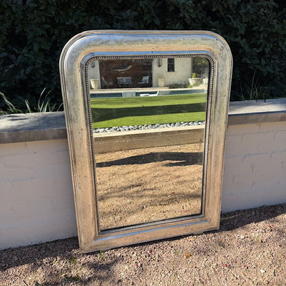 19th c. Large Louis Philippe Mirror, Silver