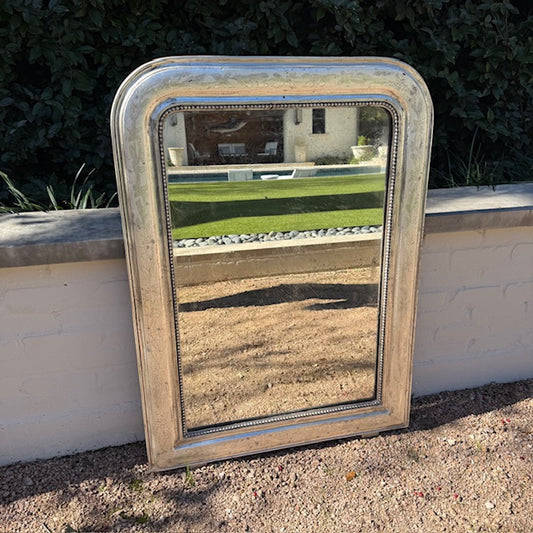 19th c. Large Louis Philippe Mirror, Silver