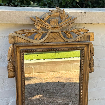 18th c. Hand-Carved, Provencal Gilt Mirror with Wheat Detailing