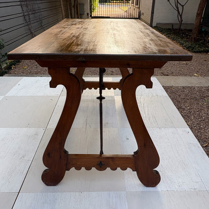 19th c. Spanish Trestle Table, Pine Wood