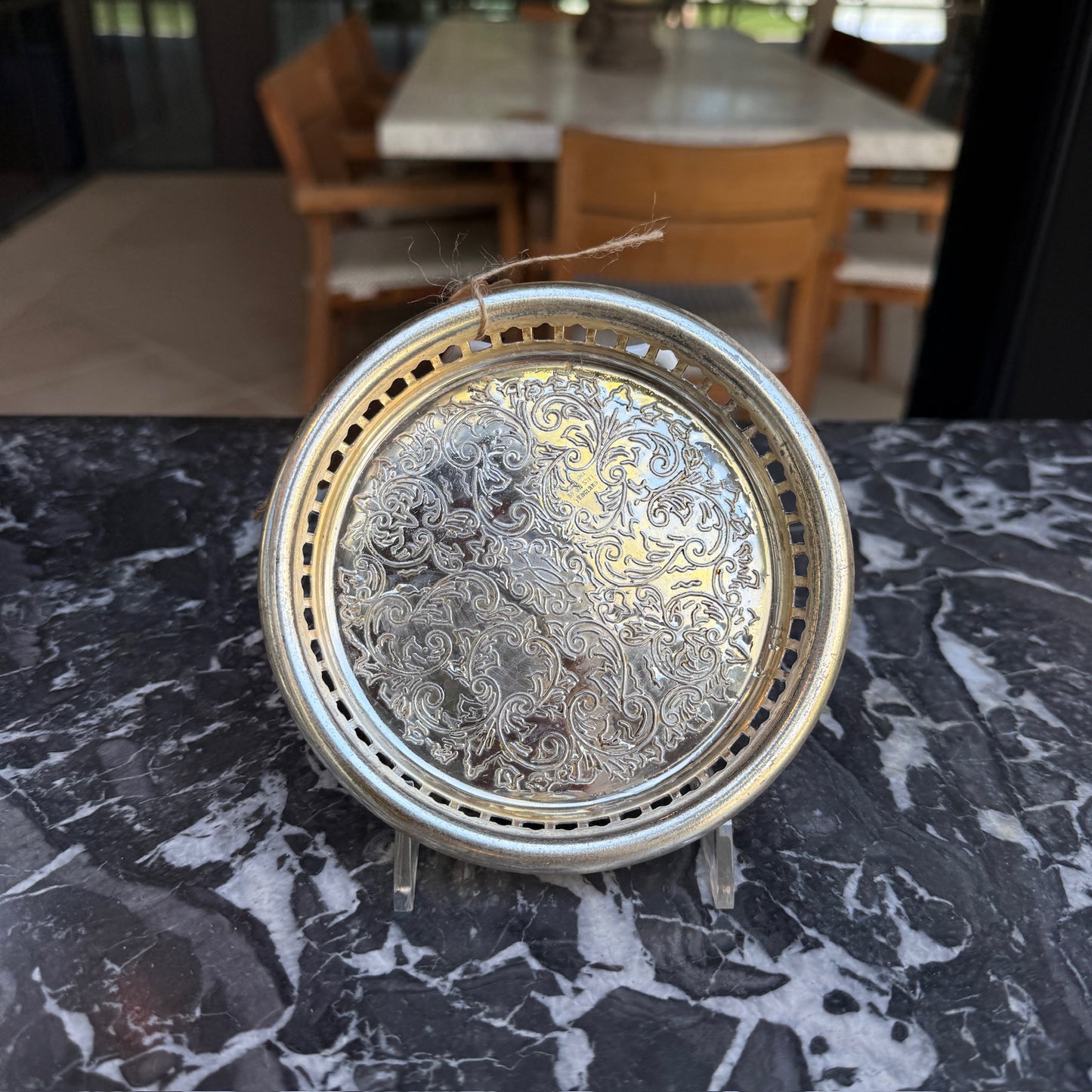English Silver Plated Wine Coaster