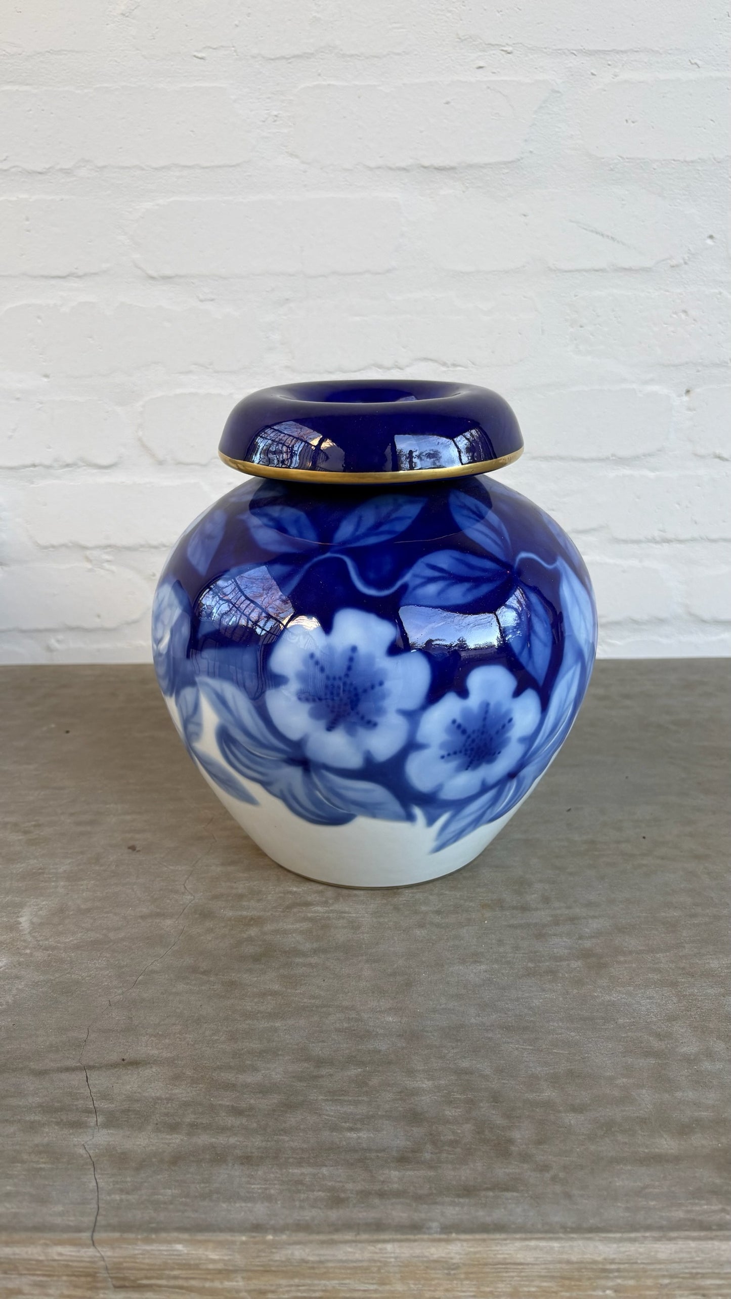 Limoges Tharaud Blue & White Vase