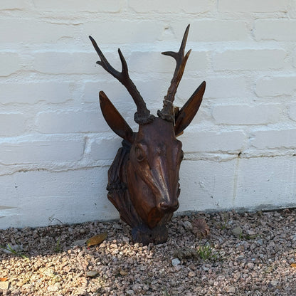 Hand-Carved Roe Deer Mounted Bust