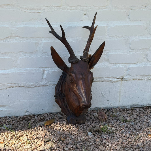 Hand-Carved Roe Deer Mounted Bust