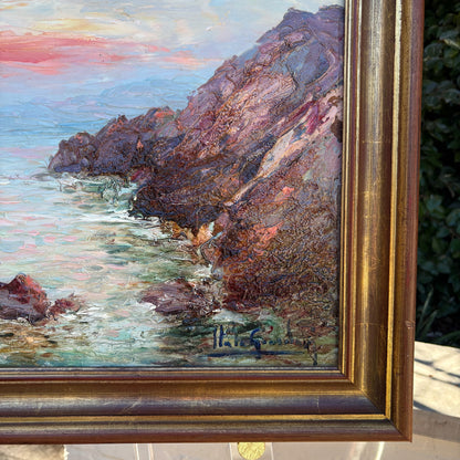 20th c. Framed Basque Seascape by Italo Giordani