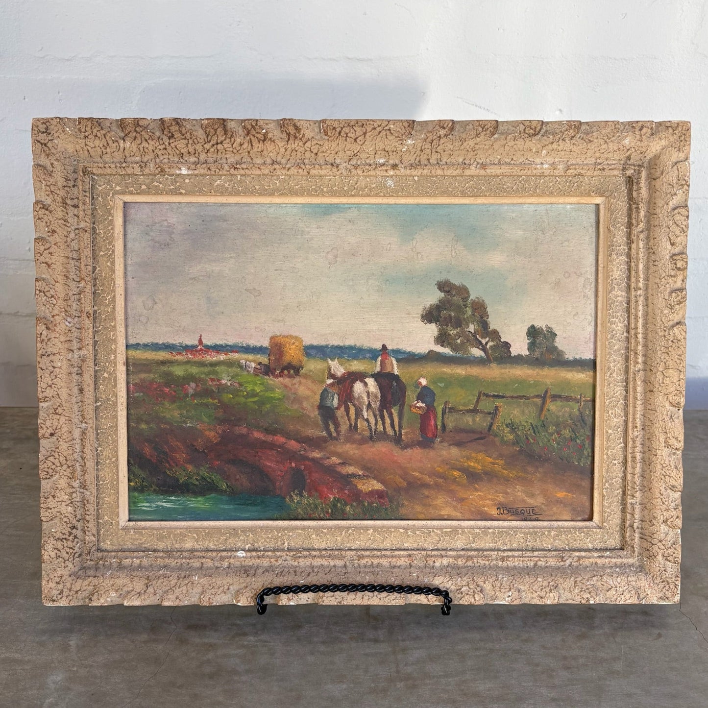 Early 20th c. Framed French Pastoral