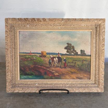 Early 20th c. Framed French Pastoral