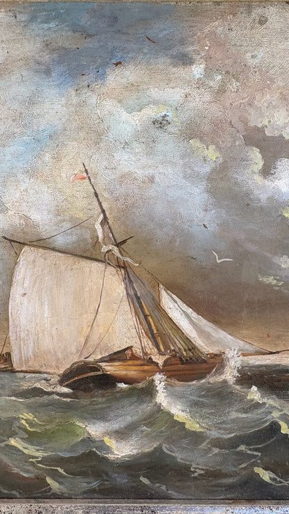 18th c. Italian Maritime, Oil on Copper