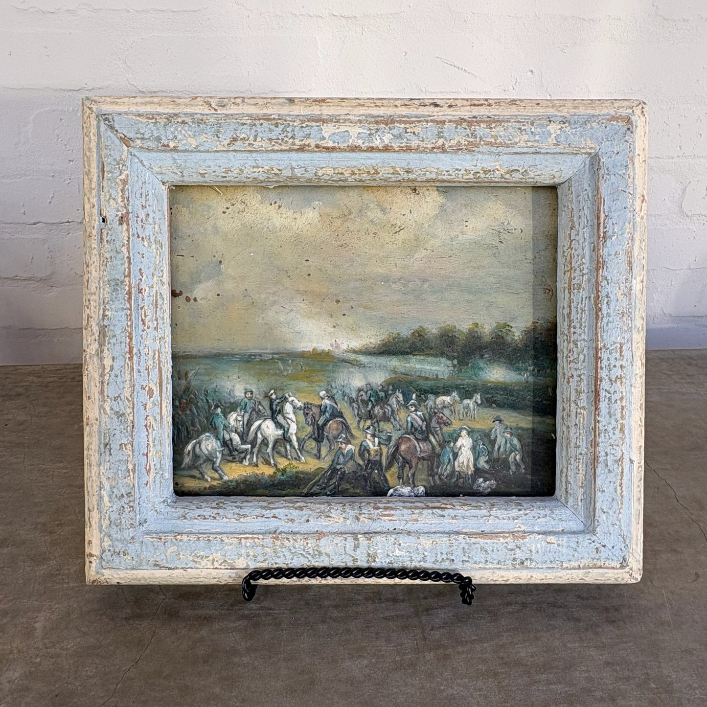 18th c. Italian Oil on Copper, "Battle of Gavinana"